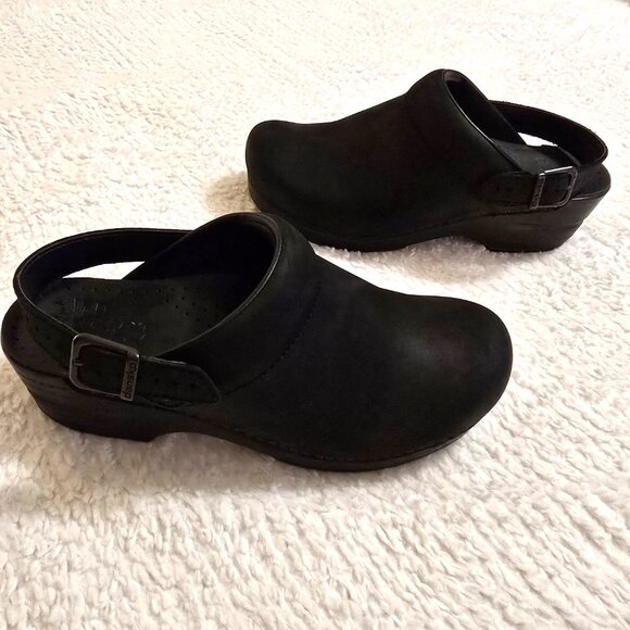 Dansko Black Slingback Clogs Size 38 NEW With Box - Picture 2 of 15